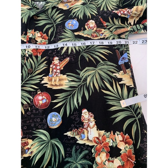 Vtg RJC Men's Made In Hawaii, Button Down Tropical Santa Shirt, Christmas Med - Picture 16 of 16